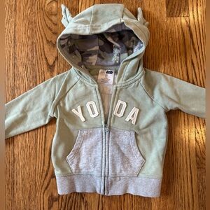 Baby GAP x Star Wars Yoda hoodie, size 12-18M, preowned good condition